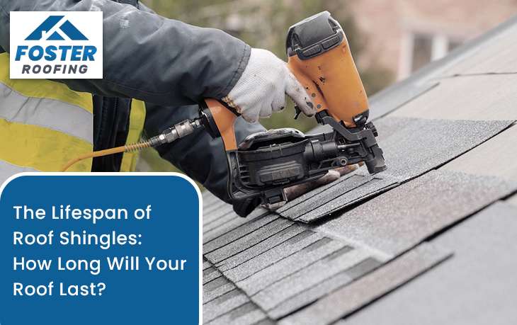 Roofer repairing roof with tool to fix shingles